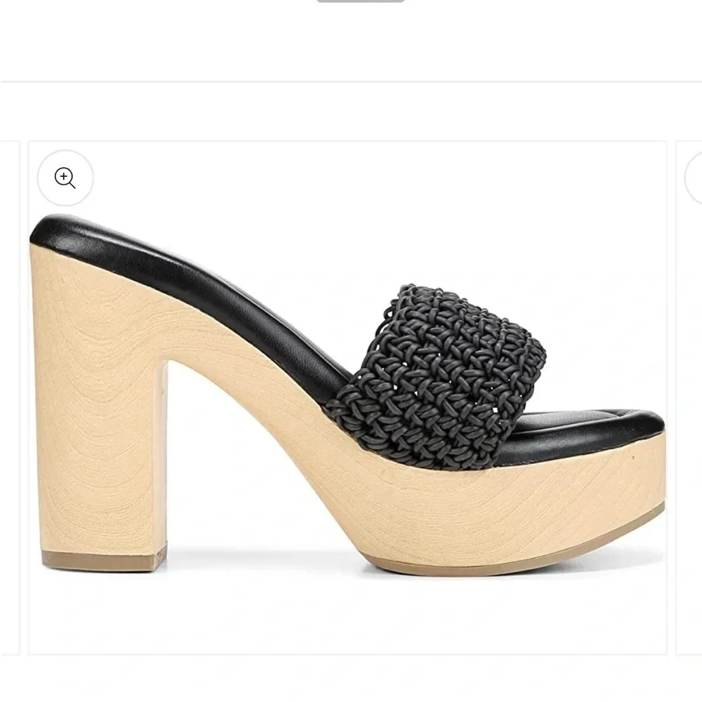 Franco Sarto Wendy Crochet Woven Leather Platform Heels Clogs NEW NWT​